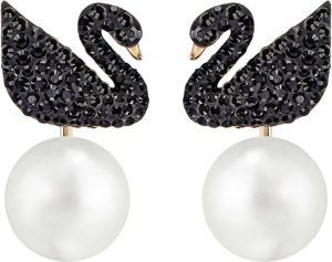 SWAROVSKI Women's Iconic Swan Earrings. Amazon.com