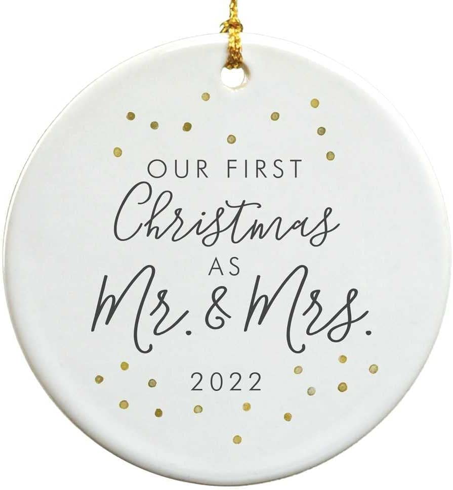 Mr & Mrs 2022 Ceramic Christmas Ornament. Amazon.com