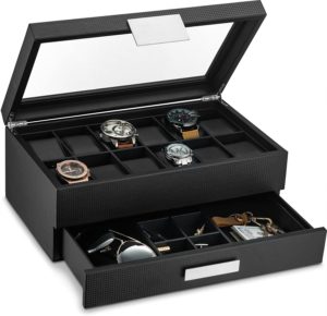Glenor Co Watch Box with Valet Drawer for Men. Amazon.com