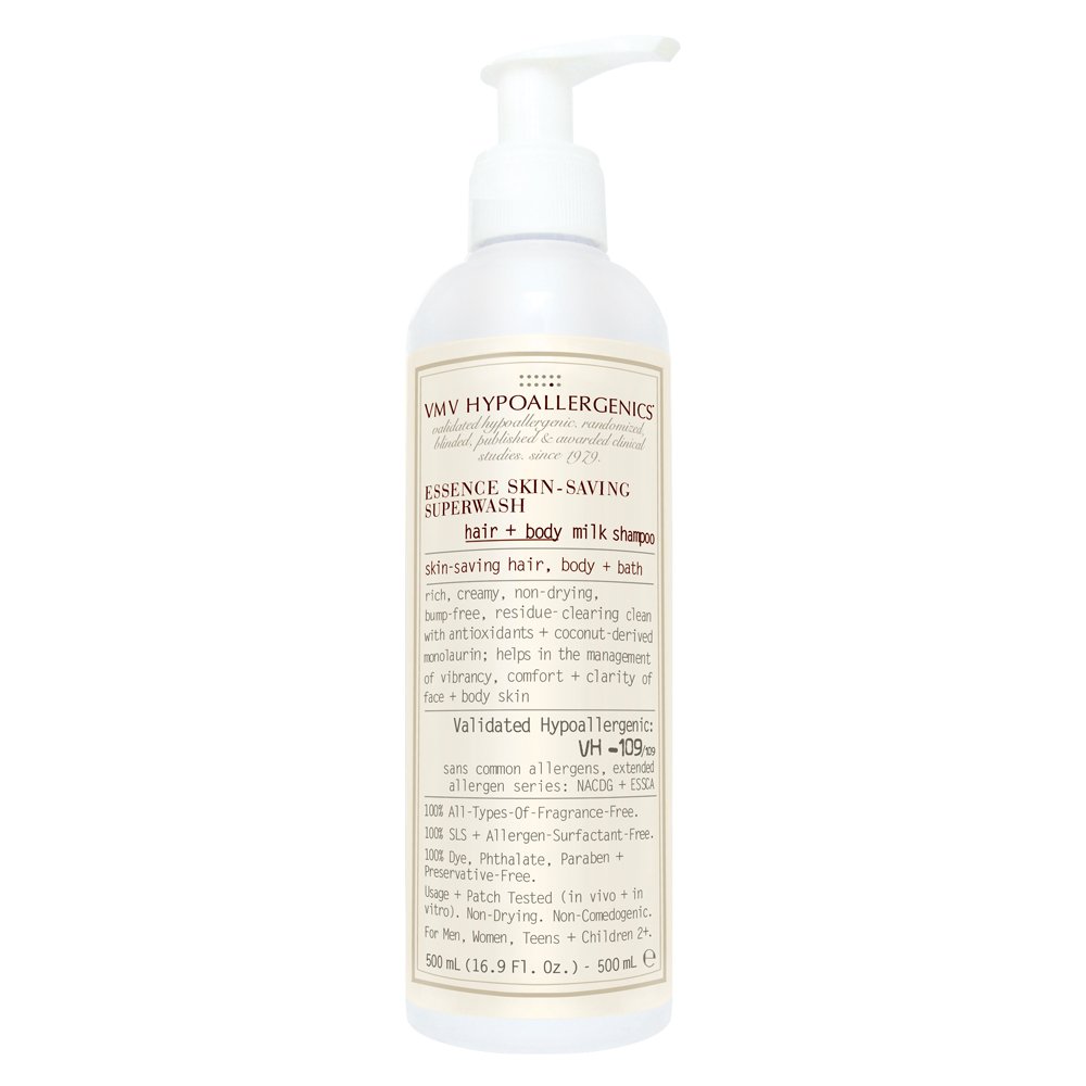 VMV Hypoallergenics Essence Skin-Saving Super Wash Hair and Body Milk Shampoo. Amazon.com