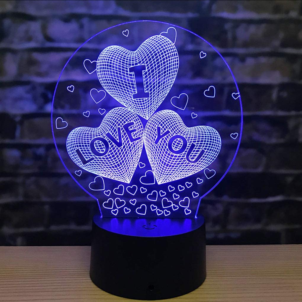 AZIMOM 3D I Love You Illusion lamp. Amazon.com