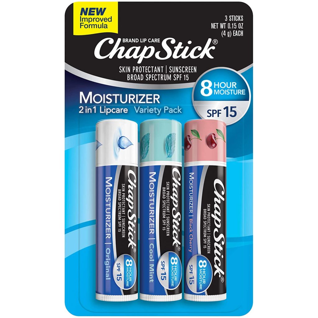 ChapStick Moisturizer Original, Black Cherry and Cool Mint Lip Balm Tubes Variety Pack, SPF 15. Amazon.com
