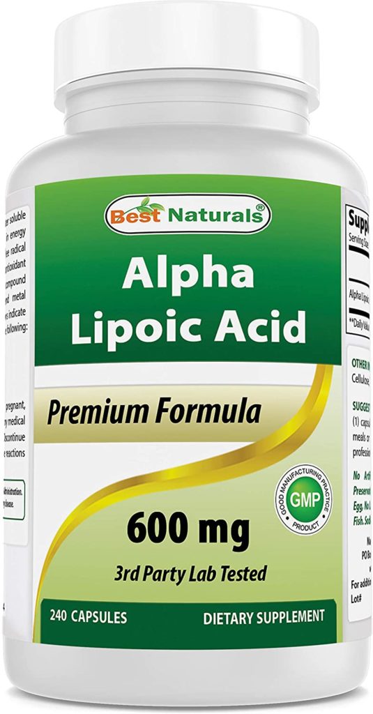 Best Naturals Est Alpha Lipoic Acid 600 Mg Capsule. Amazon.com