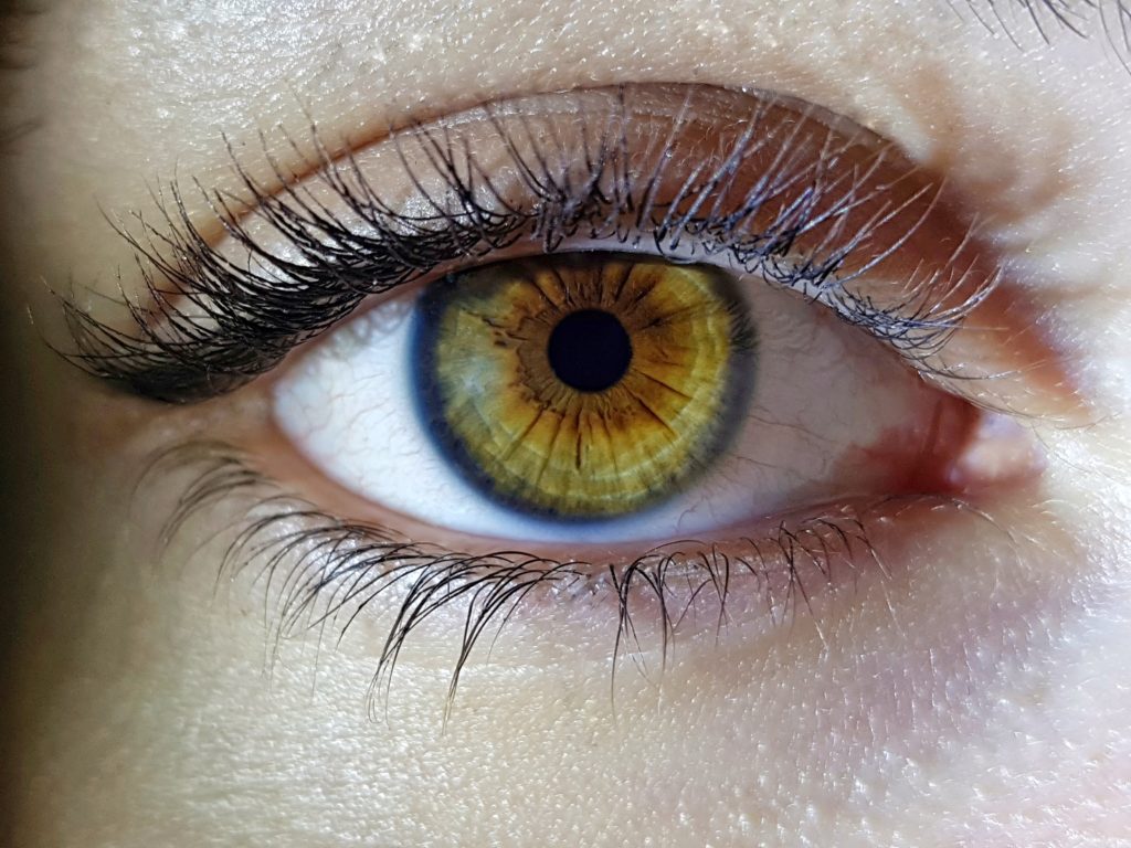 A beautiful macro closeup shot of a female human's deep eyes