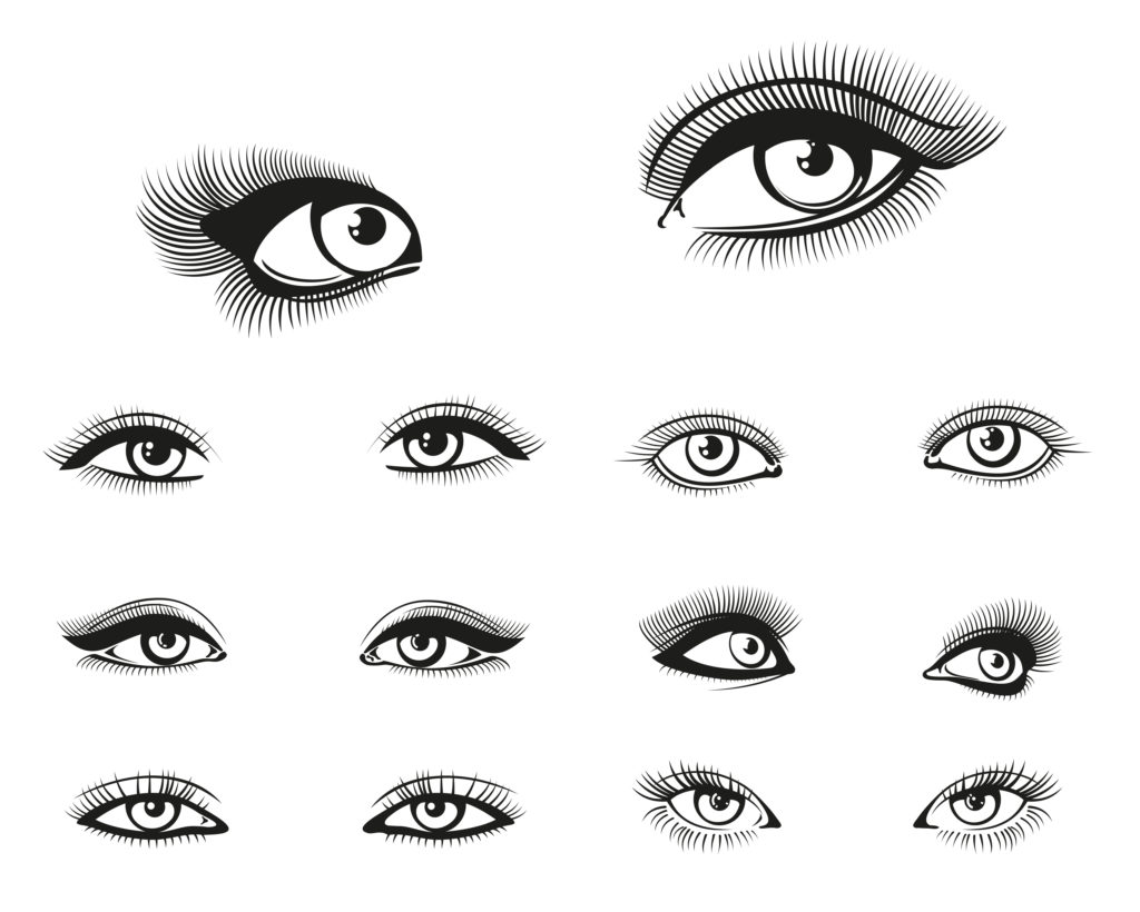Different eyeliner styles according to eye shape