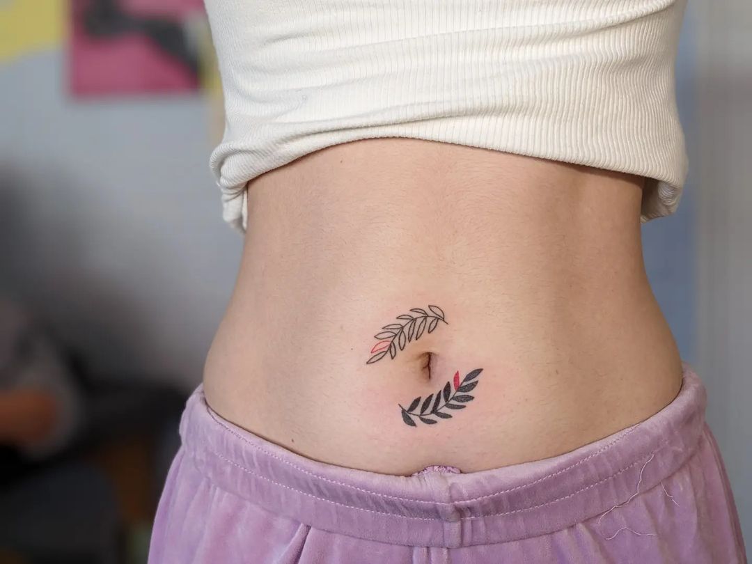 Leaves Around The Belly Button