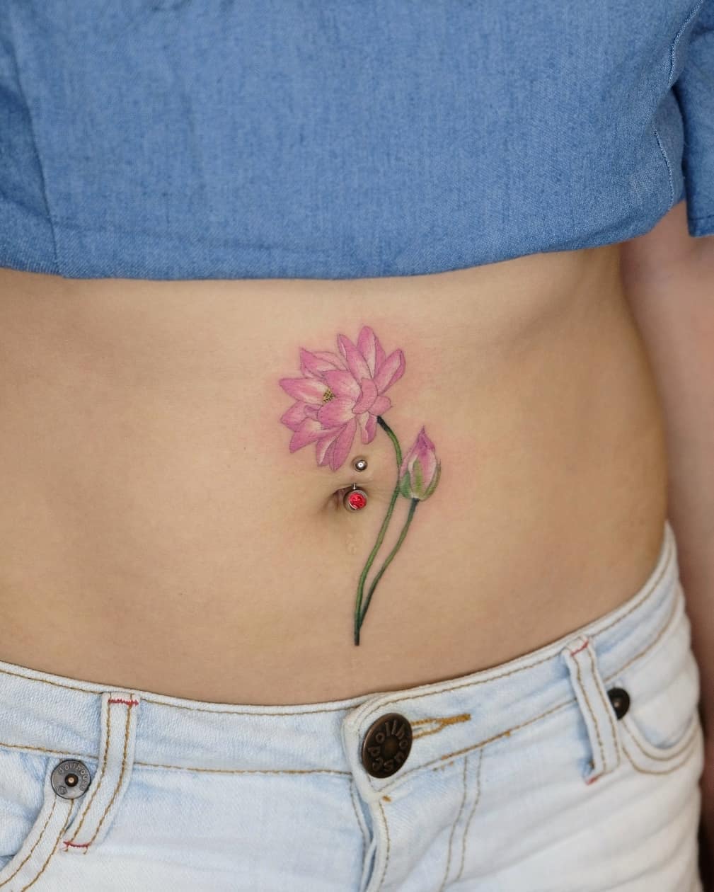 Pink Flower Tattoo