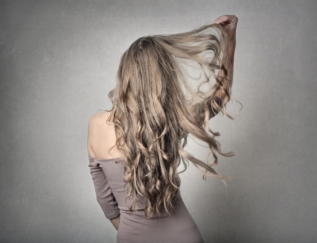 A young woman with long and healthy hair