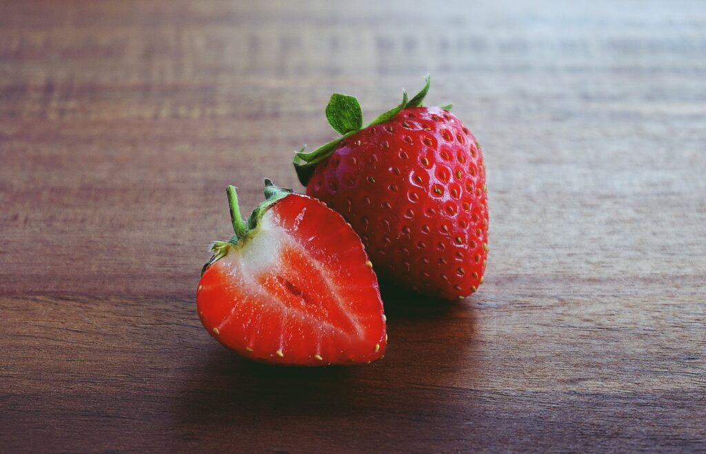 Strawberries help improve skin health and even skin tone.