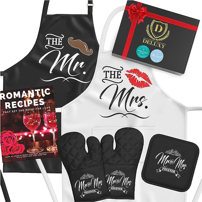 Mr and Mrs Aprons For Happy Couple. Amazon.com