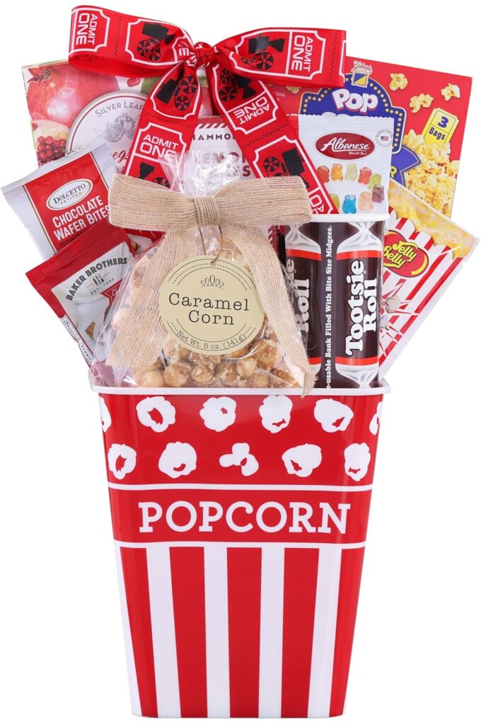 The Movie Night Popcorn & Candy Gift Basket